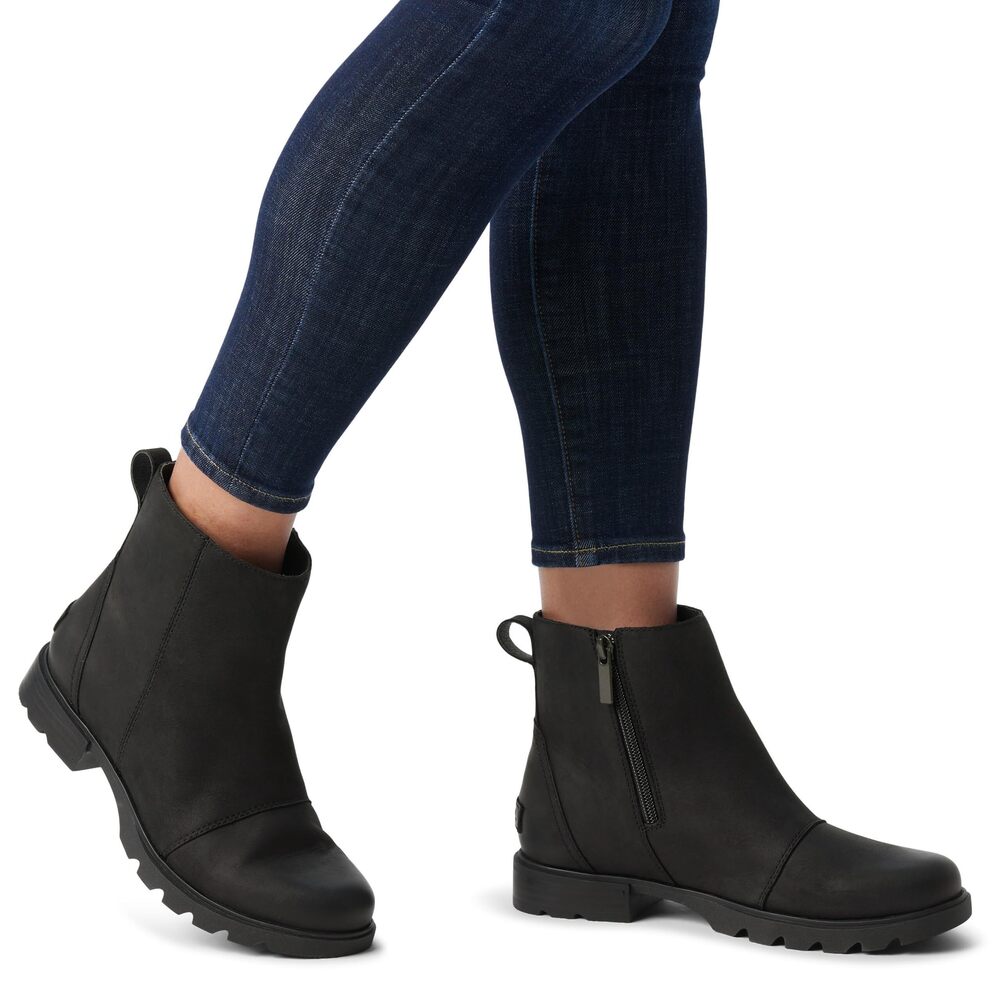 SOREL WOMEN'S EMELIE LLL ZIP WATERPROOF BOOT - BLACK, BLACK - 9.5 - Picture 5 of 5